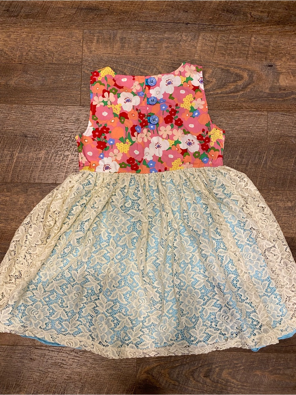 Matilda Jane Pink Floral Bodice with Cream Lace Skirt Dress